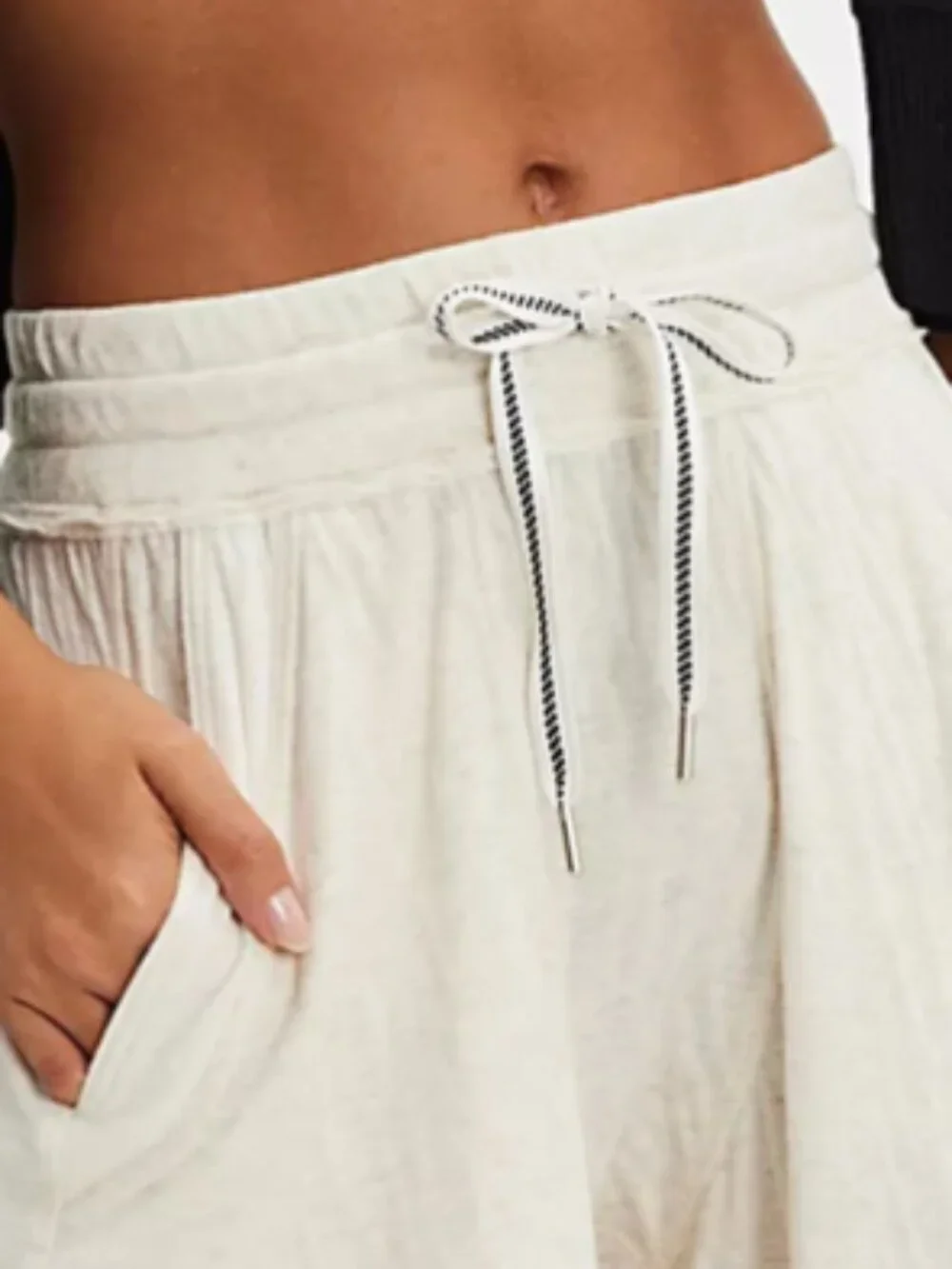 NWT Free People Wait A Minute Wide-Leg Lounge Pants Oatmeal Heather